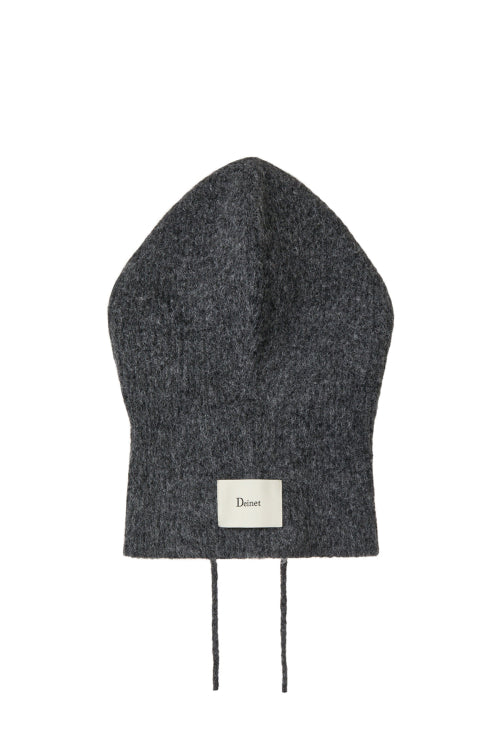 HAIRY WOOL BALACLAVA IN CHARCOAL