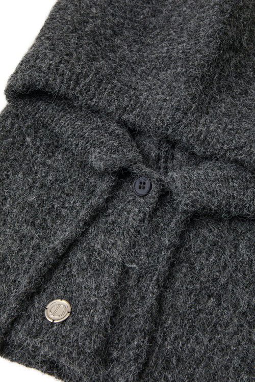 HAIRY WOOL BALACLAVA IN CHARCOAL