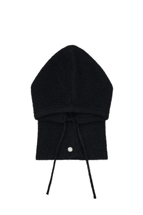 HAIRY WOOL BALACLAVA IN BLACK
