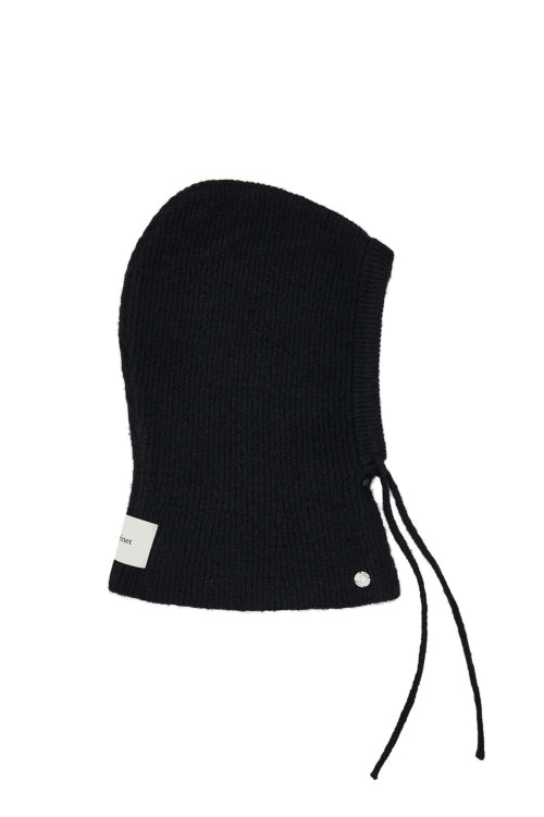 HAIRY WOOL BALACLAVA IN BLACK
