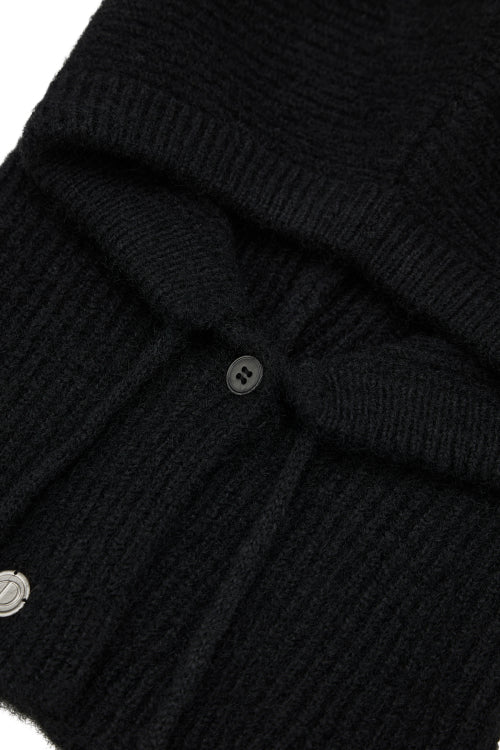 HAIRY WOOL BALACLAVA IN BLACK