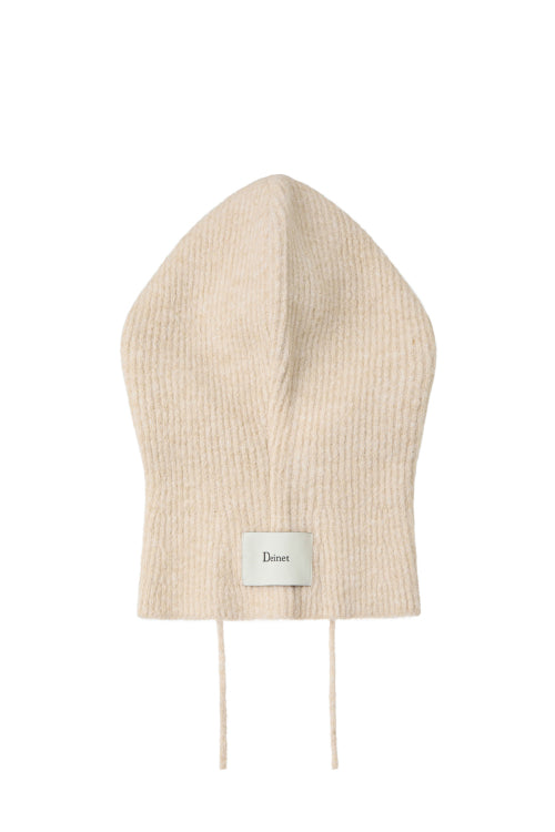 HAIRY WOOL BALACLAVA IN BEIGE