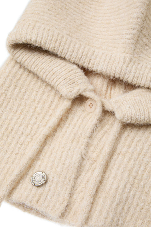 HAIRY WOOL BALACLAVA IN BEIGE