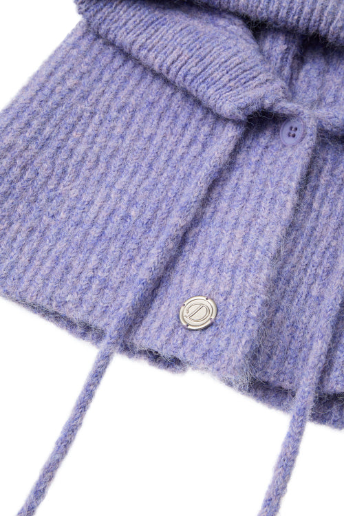 HAIRY WOOL BALACLAVA IN PURPLE