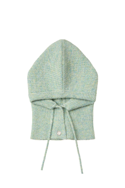 HAIRY WOOL BALACLAVA IN GREEN