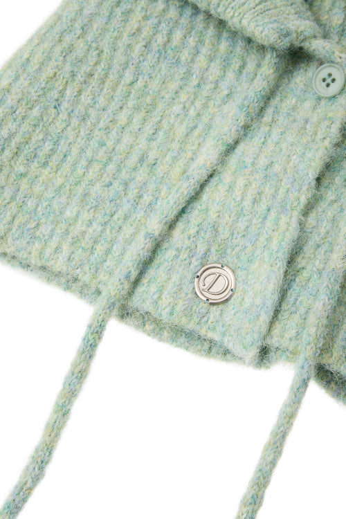 HAIRY WOOL BALACLAVA IN GREEN