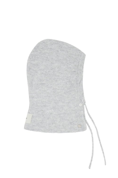 HAIRY WOOL BALACLAVA IN MELANGE GREY