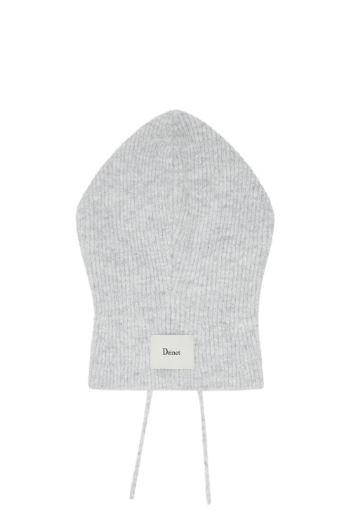 HAIRY WOOL BALACLAVA IN MELANGE GREY