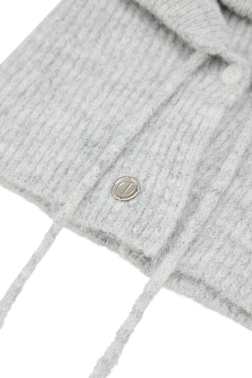 HAIRY WOOL BALACLAVA IN MELANGE GREY