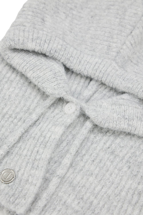 HAIRY WOOL BALACLAVA IN MELANGE GREY