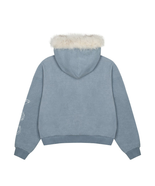 L21 SNOW FUR HOOD ZIP-UP(SKY BLUE)
