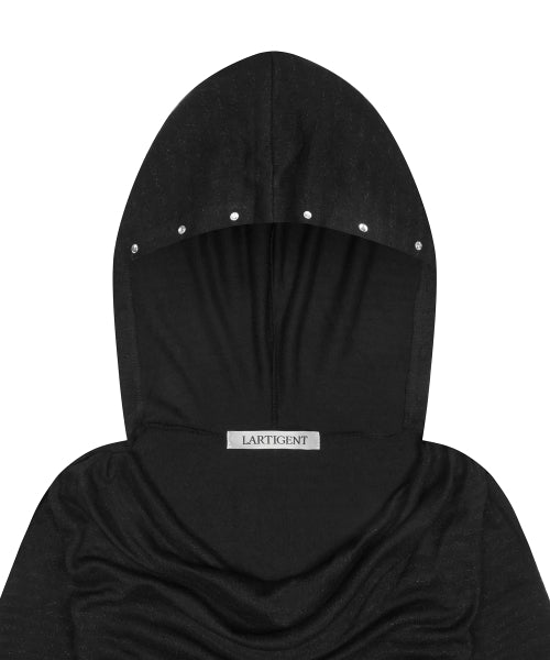 L21 SHIMMER OFF-SHOULDER HOODIE(BLACK)