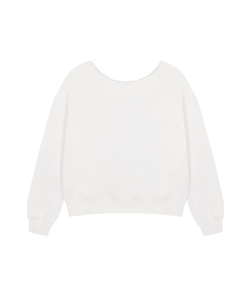 L21 DUSTY HORSE ONE-SHOULDER SWEATSHIRT(WHITE)