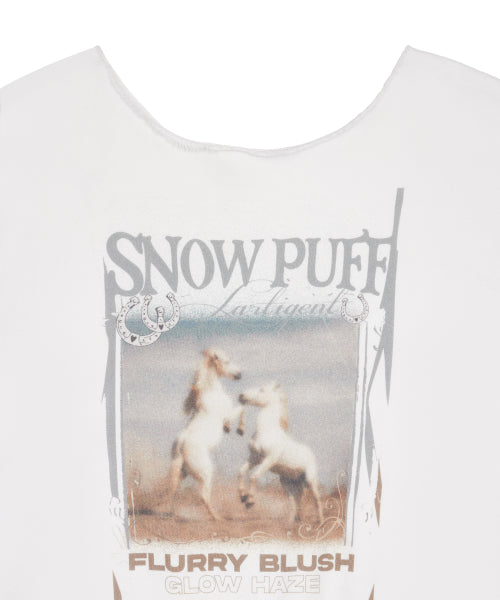 L21 DUSTY HORSE ONE-SHOULDER SWEATSHIRT(WHITE)
