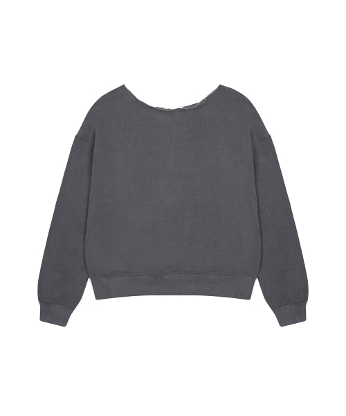 L21 DUSTY HORSE ONE-SHOULDER SWEATSHIRT(CHARCOAL)