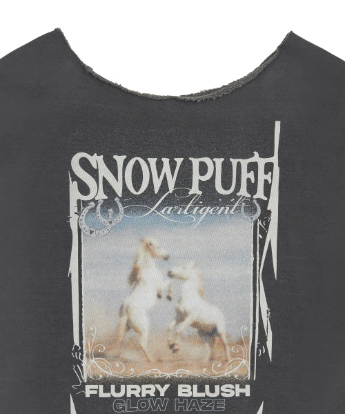 L21 DUSTY HORSE ONE-SHOULDER SWEATSHIRT(CHARCOAL)