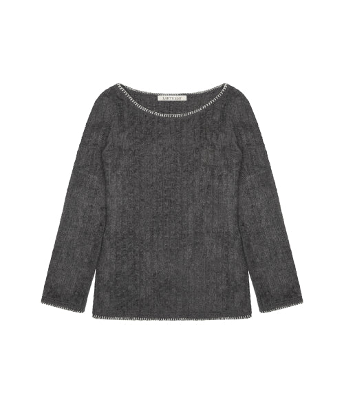 L21 SNOW PLUFFY MINI DRESS TOP(CHARCOAL)