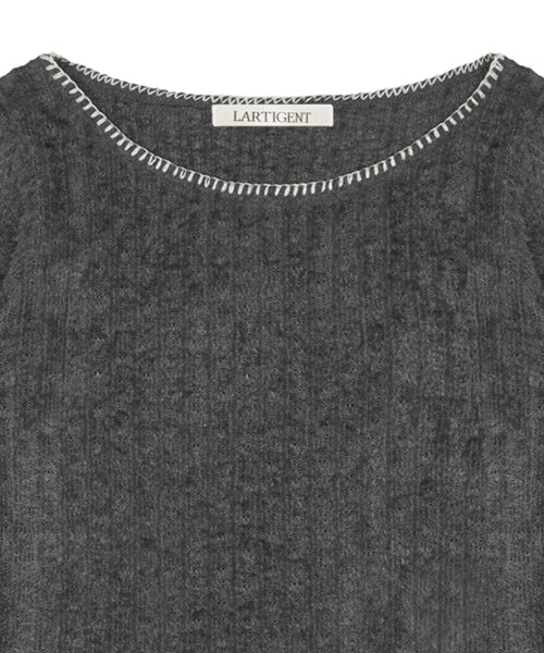 L21 SNOW PLUFFY MINI DRESS TOP(CHARCOAL)