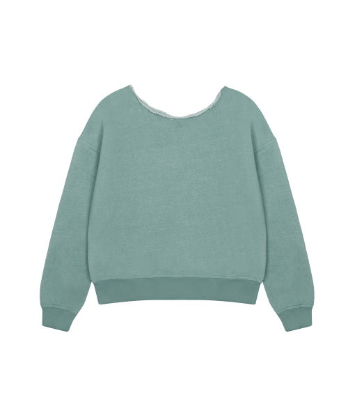 L21 DUSTY HORSE ONE-SHOULDER SWEATSHIRT(EMERALD)