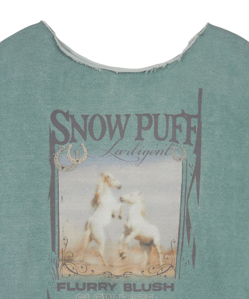 L21 DUSTY HORSE ONE-SHOULDER SWEATSHIRT(EMERALD)