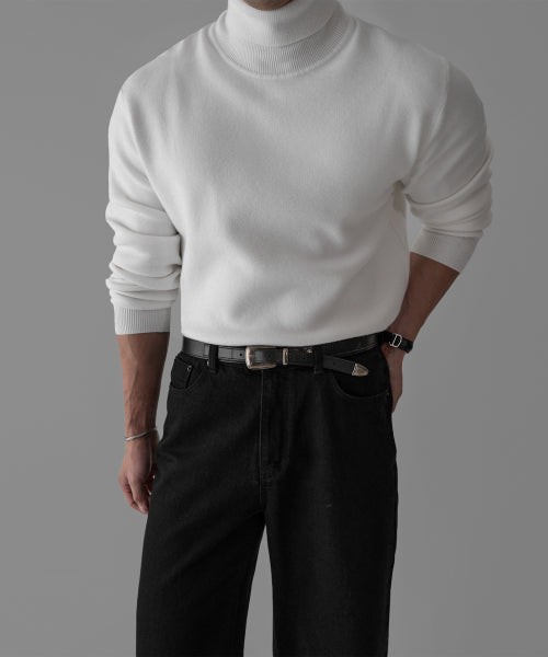 SOFT DOUBLE TURTLENECK KNIT [IVORY]