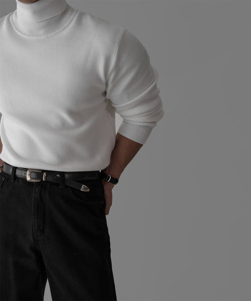SOFT DOUBLE TURTLENECK KNIT [IVORY]