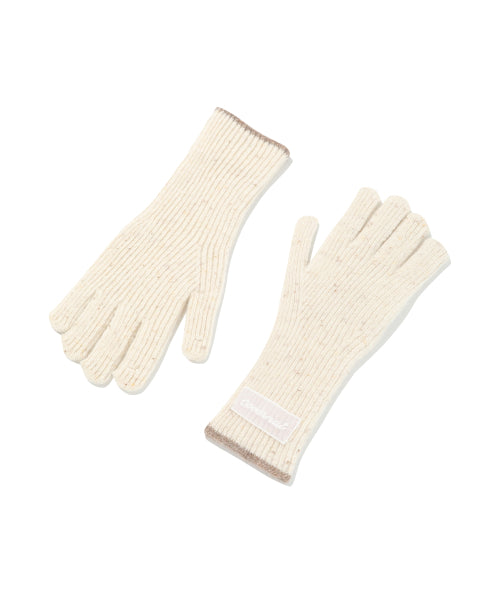 WOMAN CLOVER HEART MELANGE TIP LAMBSWOOL GLOVES