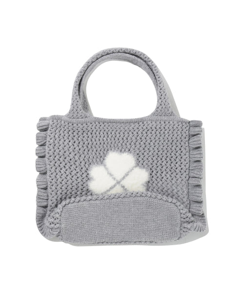 WOMAN CLOVER HEART MINI KNIT TOTE BAG