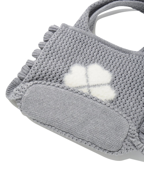 WOMAN CLOVER HEART MINI KNIT TOTE BAG
