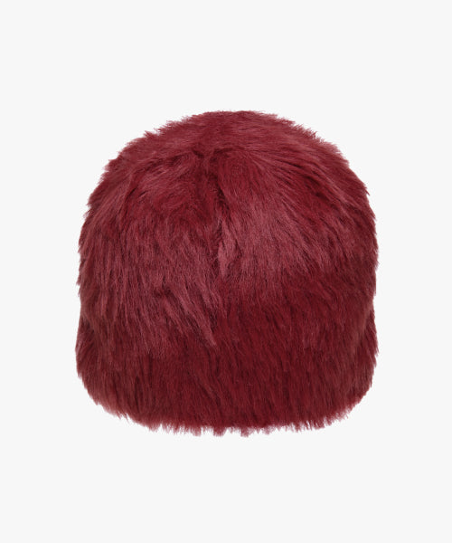 HAIRY UNCUFFED BEANIE burgundy