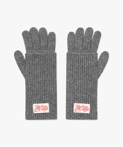 LAYERED KNIT GLOVES gray