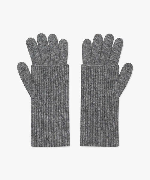 LAYERED KNIT GLOVES gray