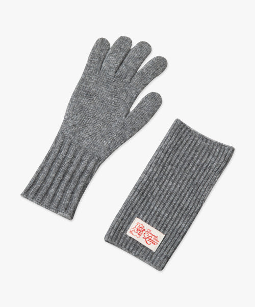 LAYERED KNIT GLOVES gray