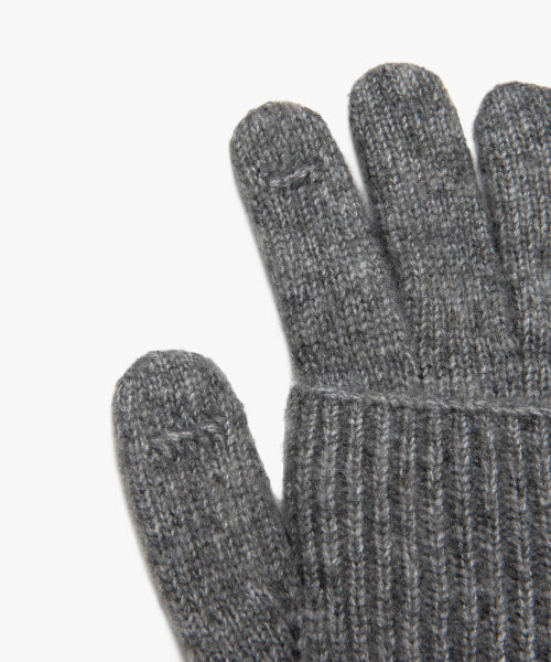 LAYERED KNIT GLOVES gray