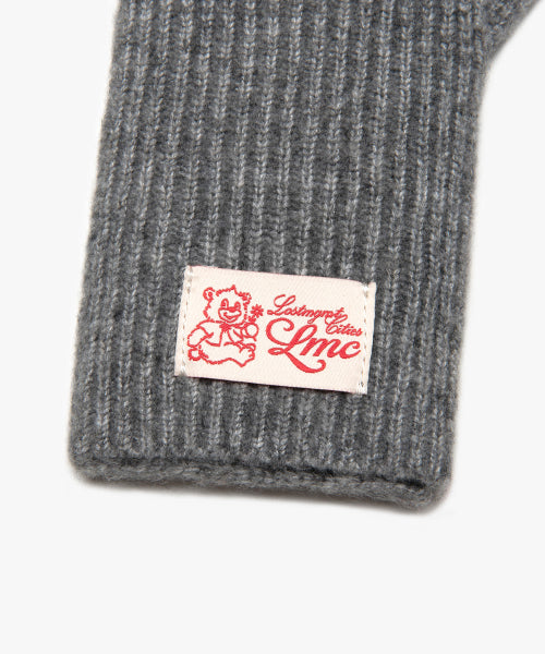 LAYERED KNIT GLOVES gray