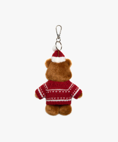 CHRISTMAS BEAR KEYRING dark brown