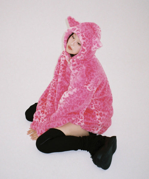 Cat Leopard Jacket - Pink