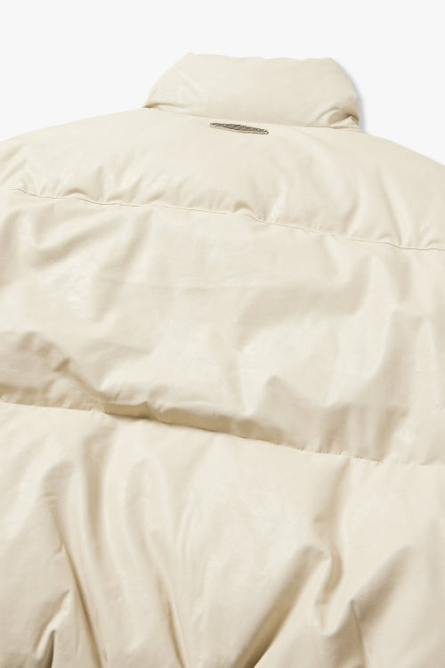 High-neck Semitic Leather Down_Cream HH16104001