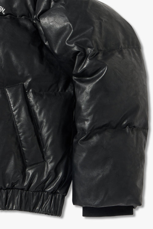 High-neck Semitic Leather Down_Black HH16104001