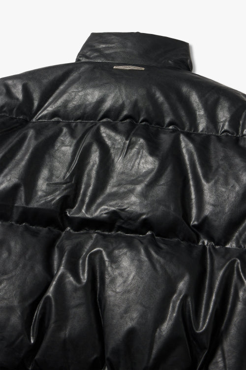 High-neck Semitic Leather Down_Black HH16104001