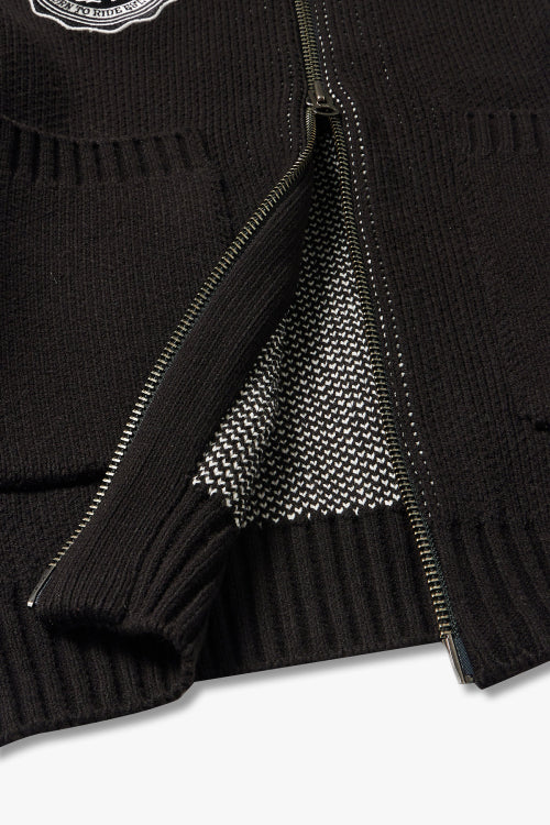 Kowichan Logo Zip-Up Knitwear_Black HH15312004