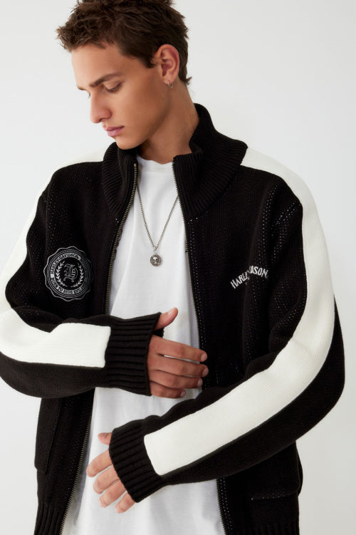 Kowichan Logo Zip-Up Knitwear_Black HH15312004
