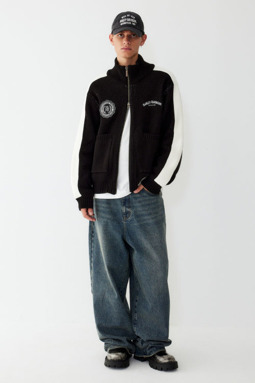 Kowichan Logo Zip-Up Knitwear_Black HH15312004