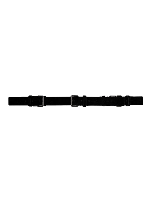 MULTI BUCKLE SUEDE BELT / BLACK