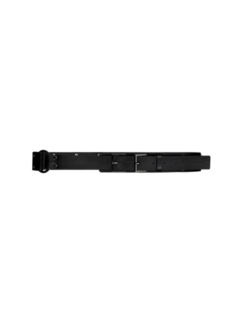 TWO BUCKLE RING BELT / BLACK