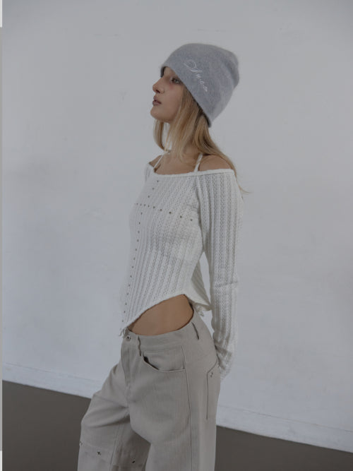 ANGORA LOGO BEANIE / BABY BLUE