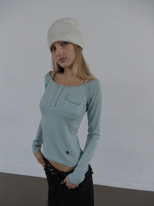 ANGORA LOGO BEANIE / WHITE