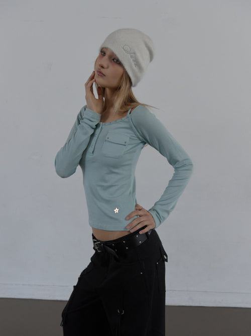 ANGORA LOGO BEANIE / WHITE