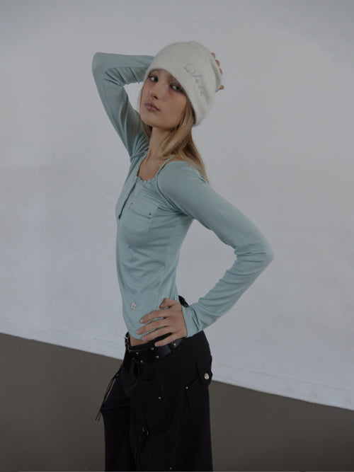 ANGORA LOGO BEANIE / WHITE