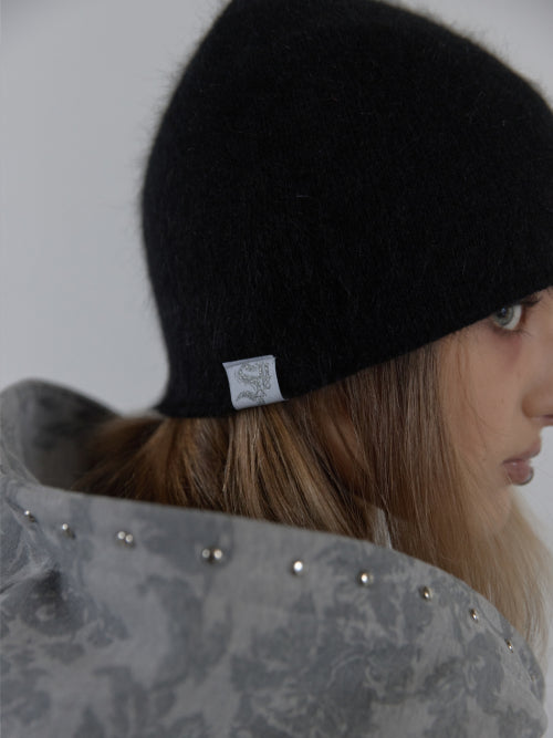 ANGORA LOGO BEANIE / BLACK